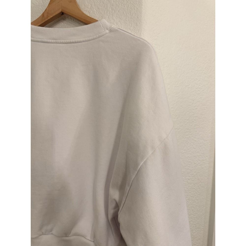 Alo Yoga Cropped Accolade Crewneck Sweatshirt White Size Medium - Picture 10 of 14